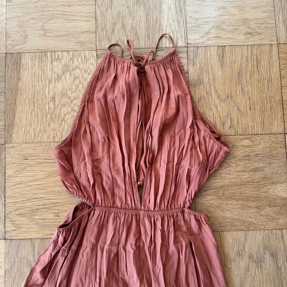 ASTR The Label XL Mid Cutout Sleeveless Maxi Dress Clay Brown Vacation Wedding - Picture 3 of 9